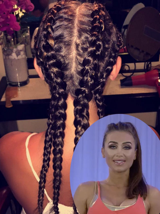 Oh dear: Lauren Goodger’s Kim K-esque ‘boxer braids’ have divided opinion