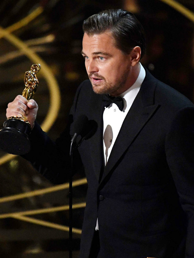 Leonardo DiCaprio spotted celebrating his Oscar win with ANOTHER sexy British reality star!