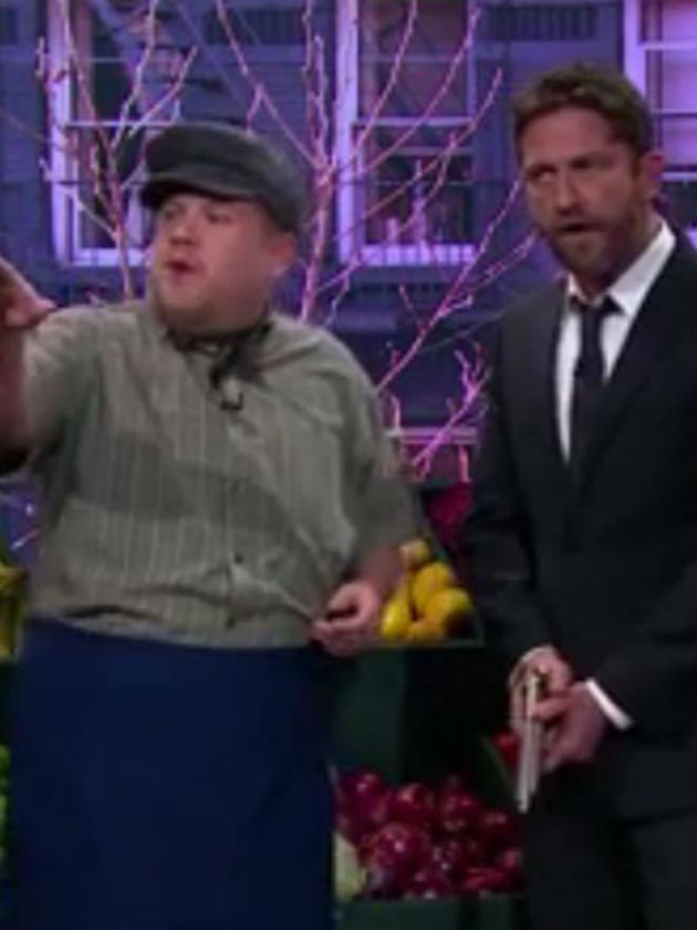 LOL VIDEO: Find out what happened when James Corden tries to talk cockney to Gerard Butler…
