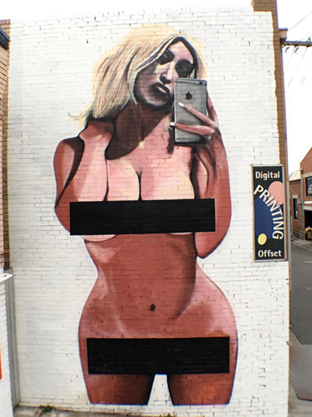 Kim Kardashian branded a ‘slut’ as nude painting gets vandalised!