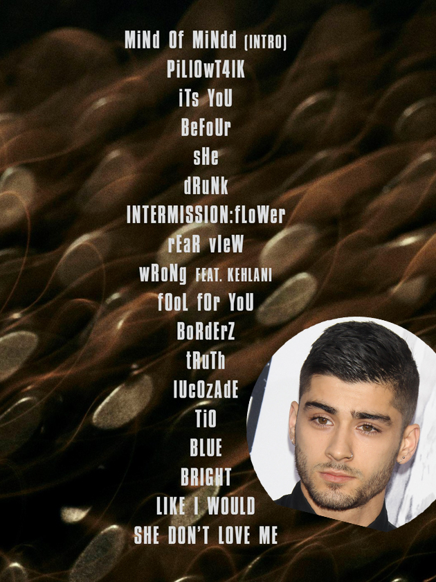 ‘Was your shift key broken?’ Zayn Malik’s track listing is finally here, and it’s got his fans a little confused…