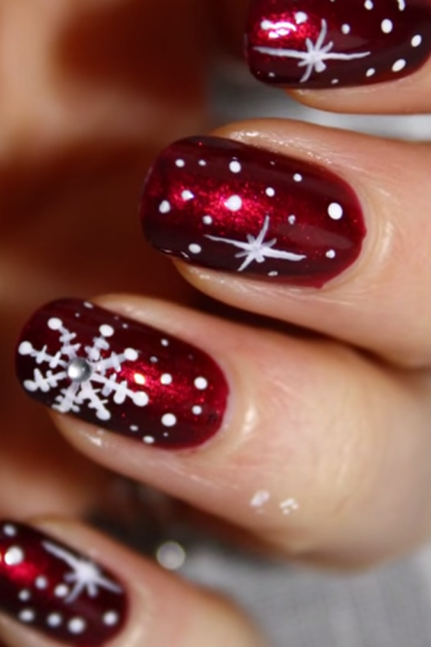 Christmas nail videos - step by step nail art