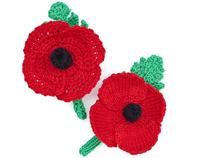 How to make a knitted or crochet poppy wreath