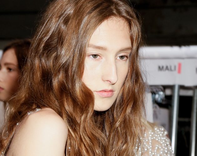 Mandatory Credit: Photo by Kyle Ericksen/WWD/REX/Shutterstock (5896304v) Model backstage Vera Wang show, Backstage, Spring Summer 2017, New York Fashion Week, USA - 13 Sep 2016