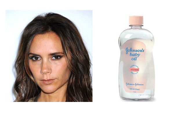 Victoria Beckham baby oil photo