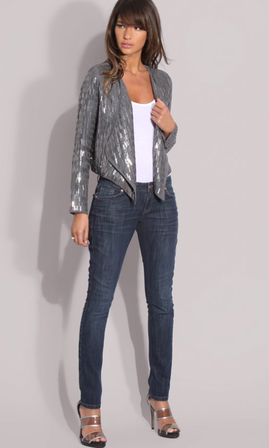 Asos Sequin Embellished Waterfall Jacket, £55
