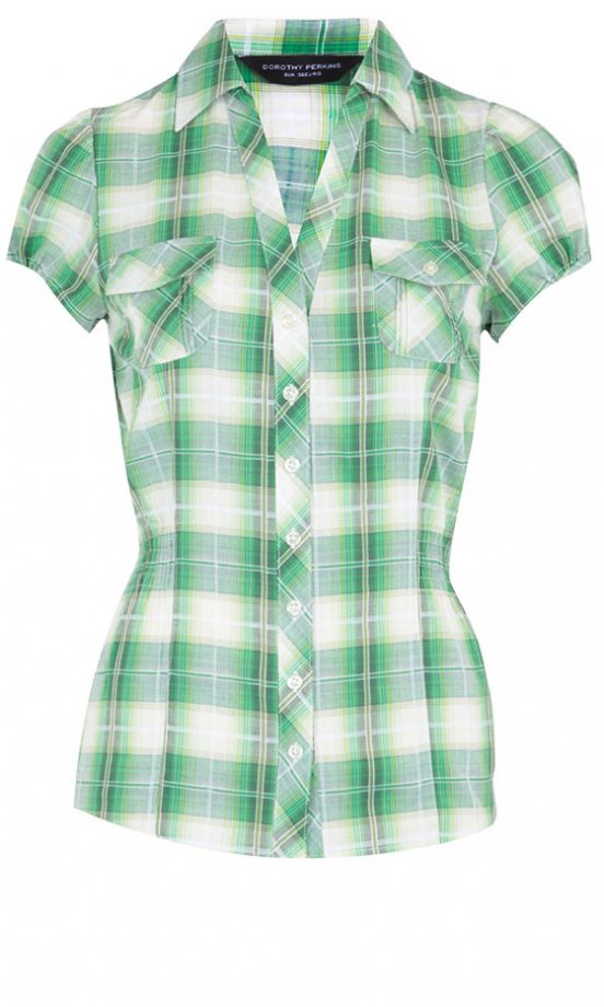 Dorothy Perkins Green Check Shirt, £19