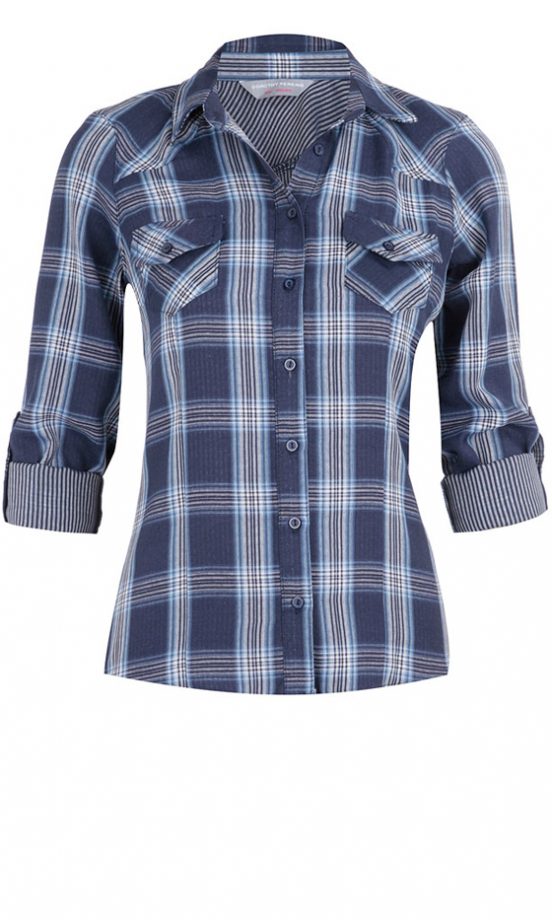 Dorothy Perkins Dark Blue Check Shirt, £25