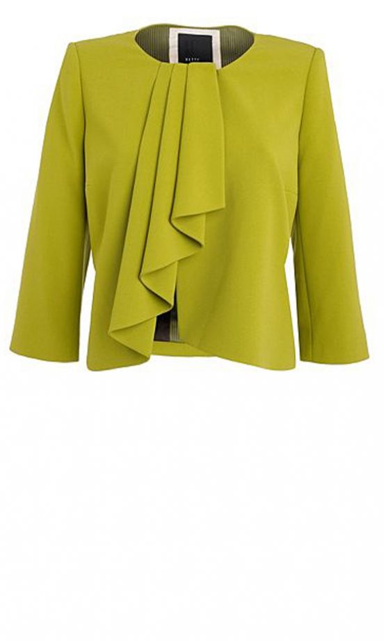 Betty Jackson Green Frill Front Short Jacket, £75