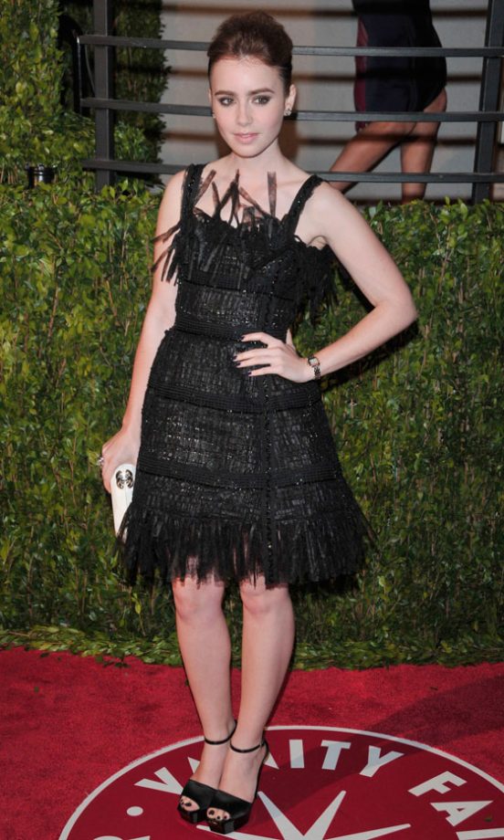 Lily Collins At The Vanity Fair Oscars 2010 Party