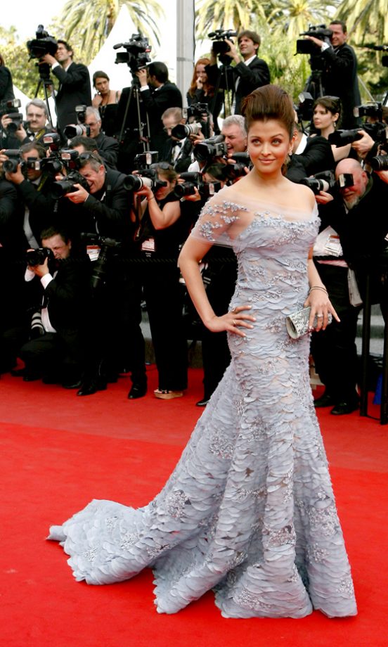 Aishwarya Rai Wearing A Dress By Elie Saab Couture And Carrying A Clutch Bag By Swarovski At The 63rd Cannes Film Festival, 2010