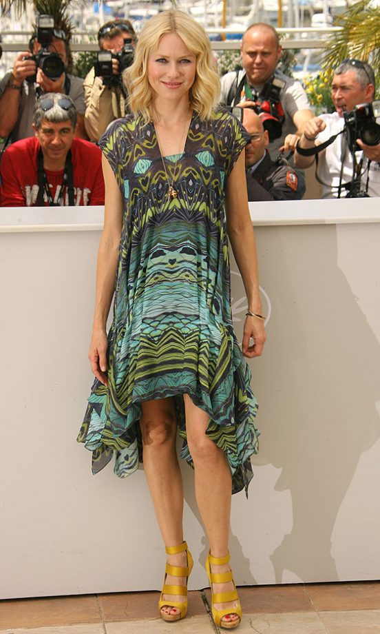 Naomi Watts Wearing A Diane Von Furstenberg Dress With Stella McCartney Shoes At Cannes Film Festival, 2010
