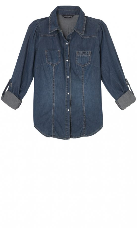 Dorothy Perkins Blue Pocket Denim Shirt, £28