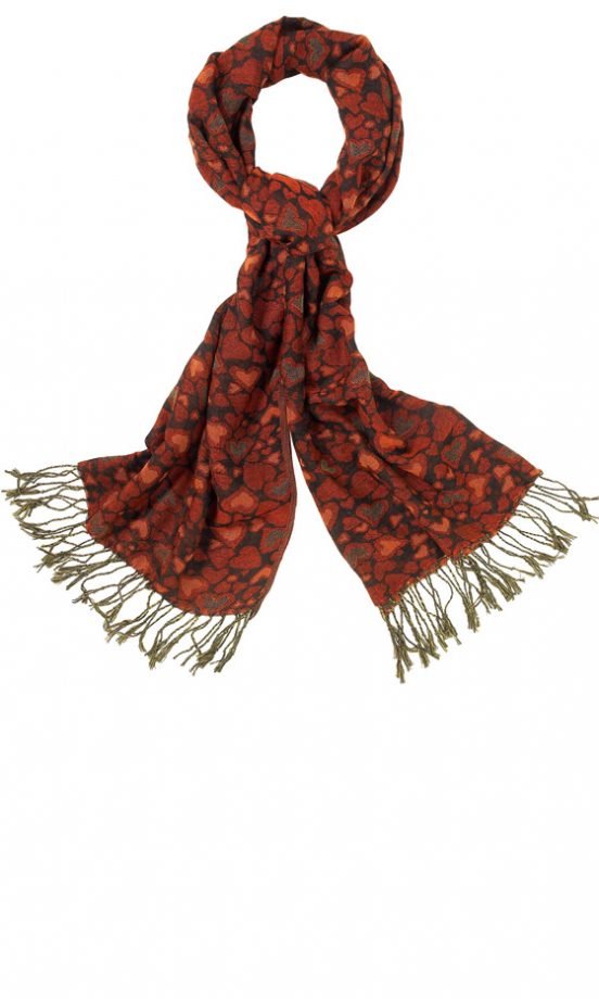 Dorothy Perkins Orange Heart Jacquard Scarf, £12