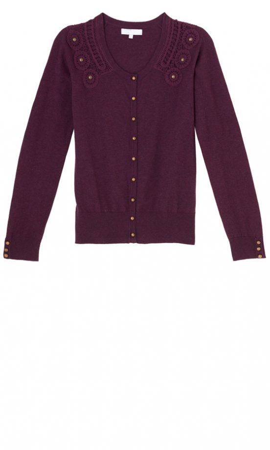 Debenhams Purple Dome Button Cardigan, £22.40