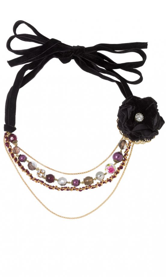 New Look Velvet Corsage Necklace, £6.99
