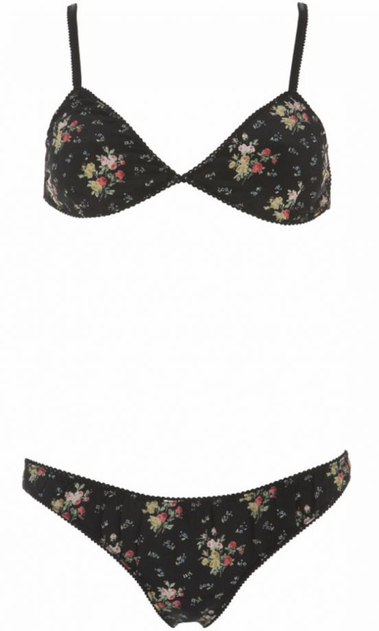 Kate Moss For Topshop Chinsy Print Bra Set, £34
