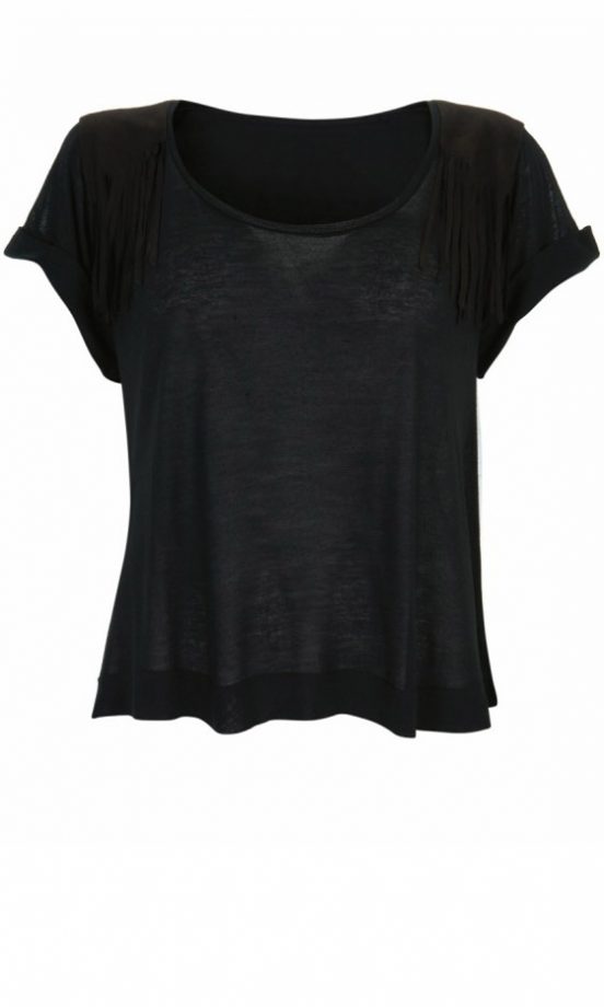 Kate Moss For Topshop Suede Fringe T-Shirt, £40