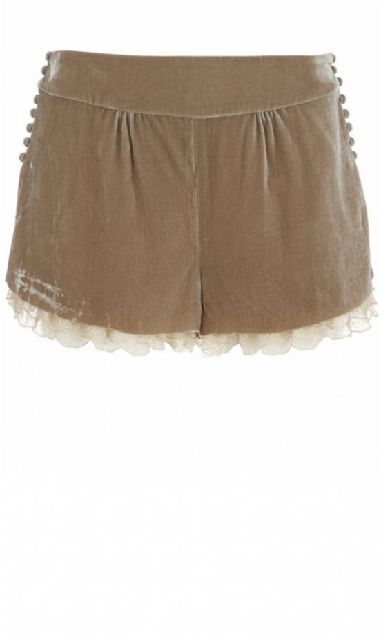 Kate Moss For Topshop Velvet And Lace Shorts, £60