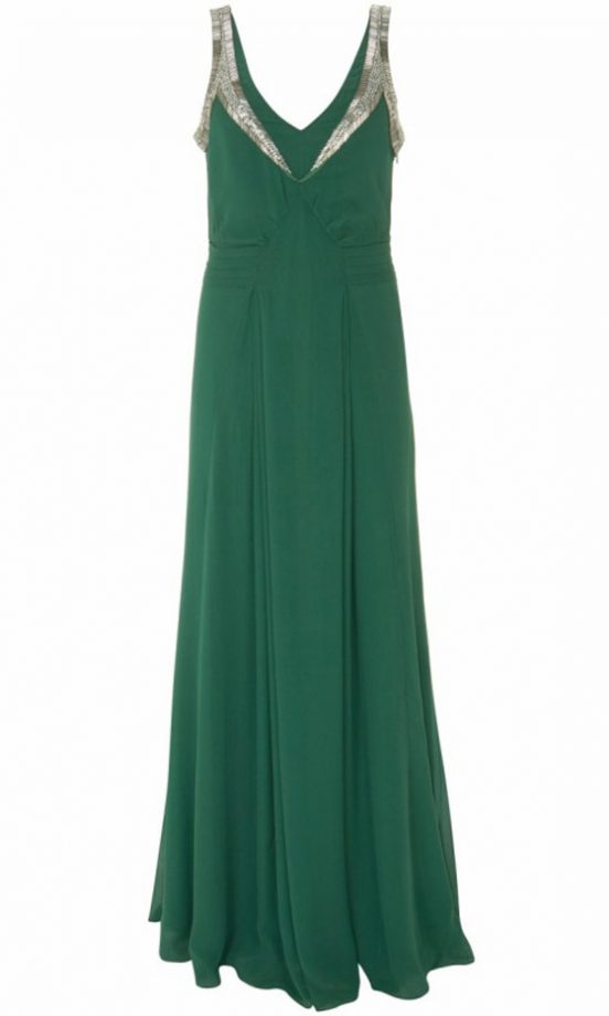 Kate Moss For Topshop Green Beaded Maxi Dress, £180