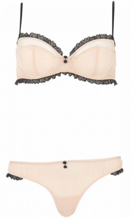 Kate Moss For Topshop Nude Lace Bra Set, £39