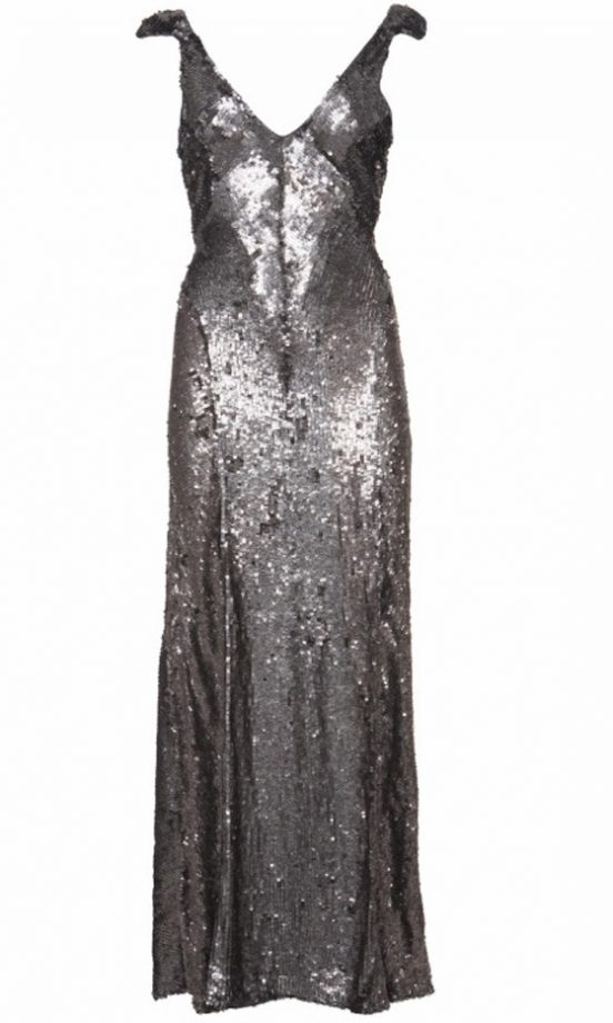 Kate Moss For Topshop Silver Sequin Maxi Dress, £400