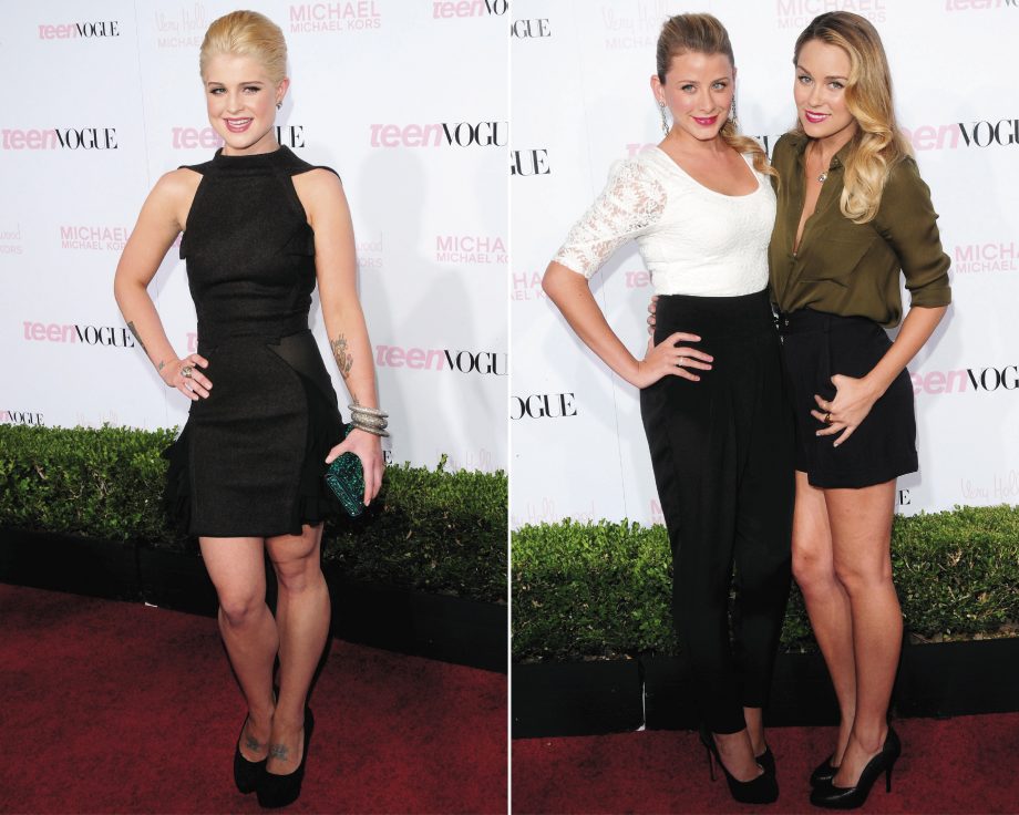 Kelly Osbourne, Lauren Bosworth and Lauren Conrad on the red carpet at the Teen Vogue Young Hollywood Party.