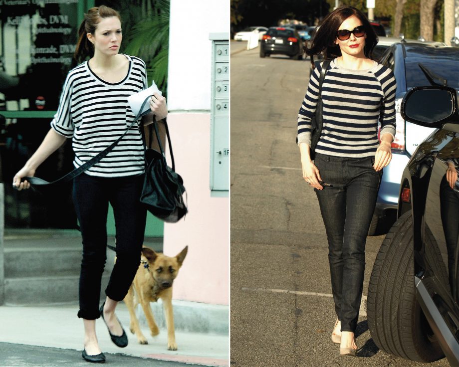 Mandy Moore and Rose McGown do perfect LA off-duty celebrity style in nautical stripes