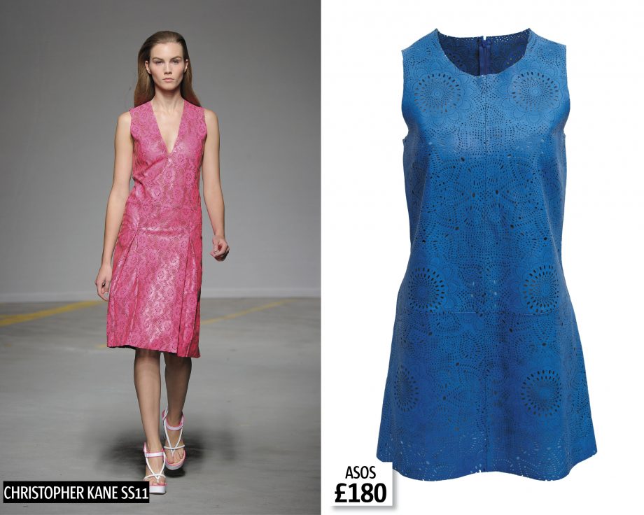 Shop similar bright leather dresses as seen on the catwalk at Christopher Kane's SS11 show and at ASOS