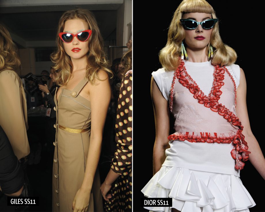 Cat eye sunglasses were a big fashion trend on the SS11 catwalks at Giles and Dior SS11