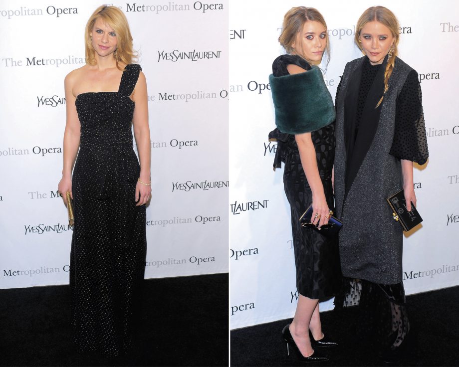 Claire Danes and Mary Kate and Ashley Olsen wowed on the red carpet at the New York premiere of Le Comte Ory at The Metropolitan Opera