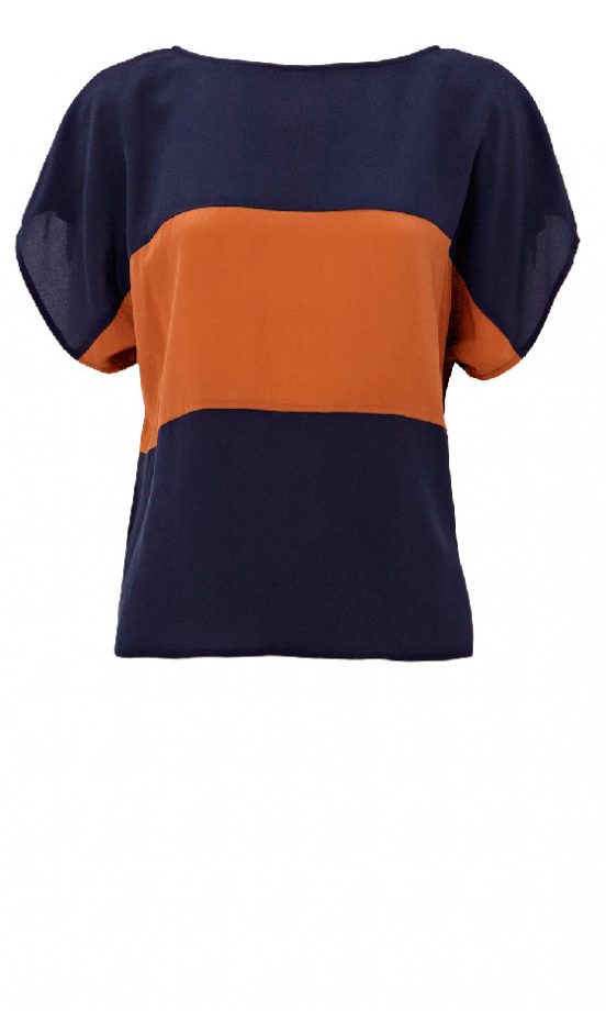 Warehouse Silk Colour Block T-Shirt, £40