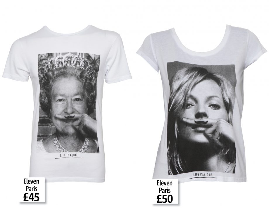 The Queen and Kate Moss decorate Eleven Paris t-shirts