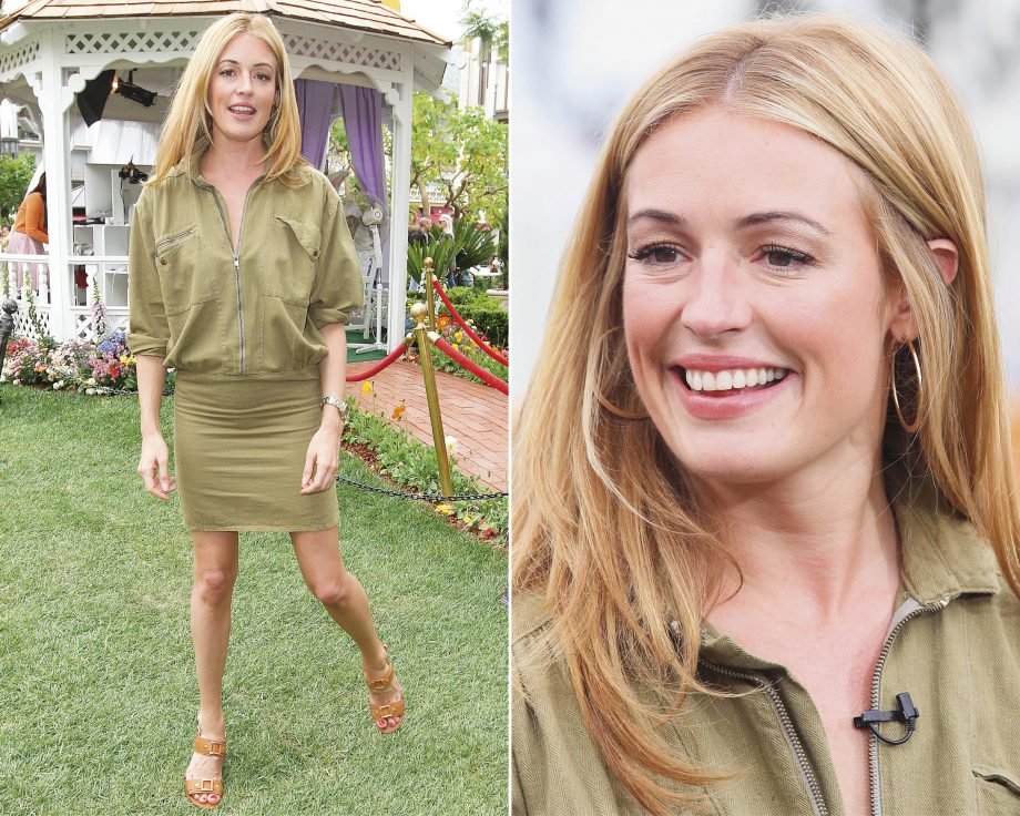 Cat Deeley works a khaki dress and tan heels in LA