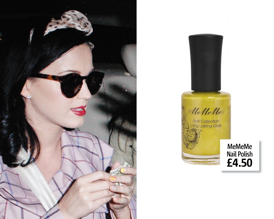 Katy Perry loves yellow nail polish - get yours for £4.50 from high street beauty brand MeMeMe