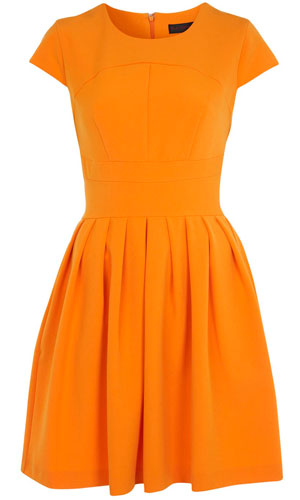 LOOK Loves: Miss Selfridges Orange Skater Dress, £42