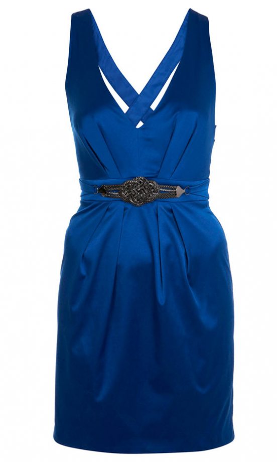 Miss Selfridge Blue Satin Cross Back Dress, £45