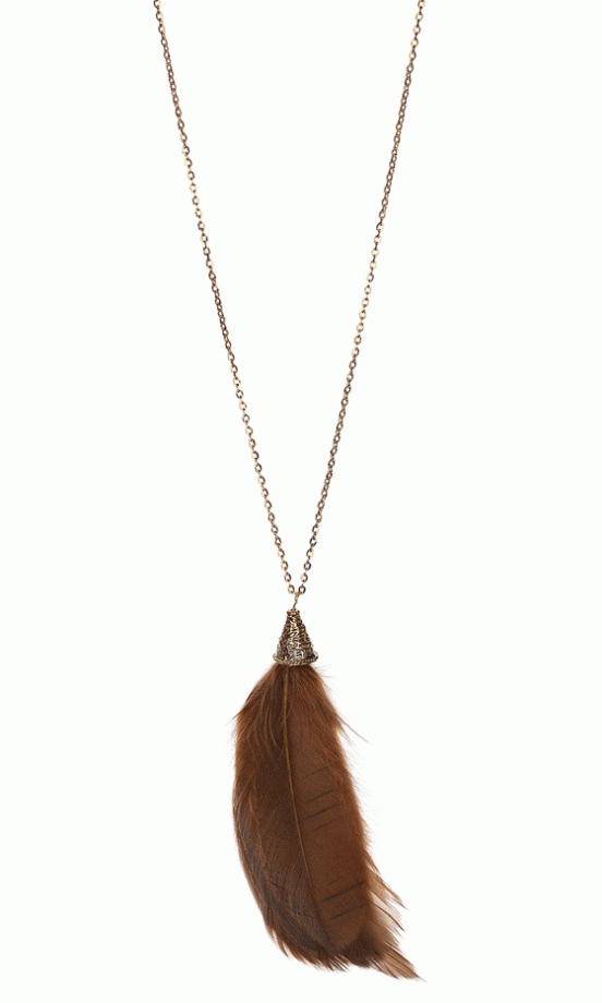 Topshop Long Feather Pendant, £12.50