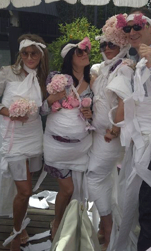 Victoria Beckham tweeted a pictures of her with celebrity friends Nicole Richie and Demi Moore at her baby shower in LA
