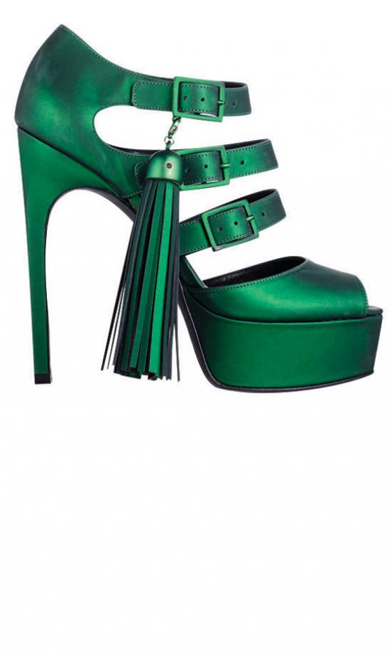 Kurt Geiger Glossy Tassle Shoe In Emerald, £350