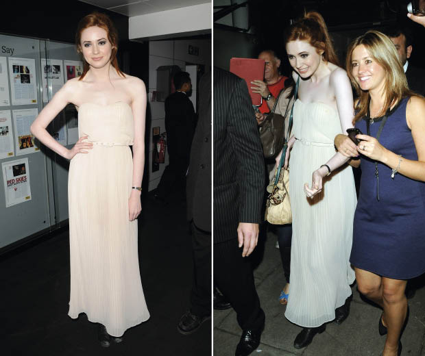 Karen Gillan at The Doctor Who Private Screening wearing a French Connection maxi dress