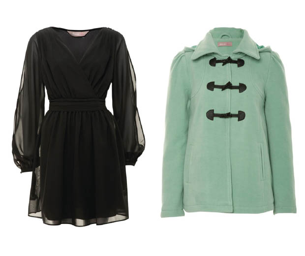 This gorgeous black dress is just £12 and this coat is £22 in the A|wear 70% off sale!