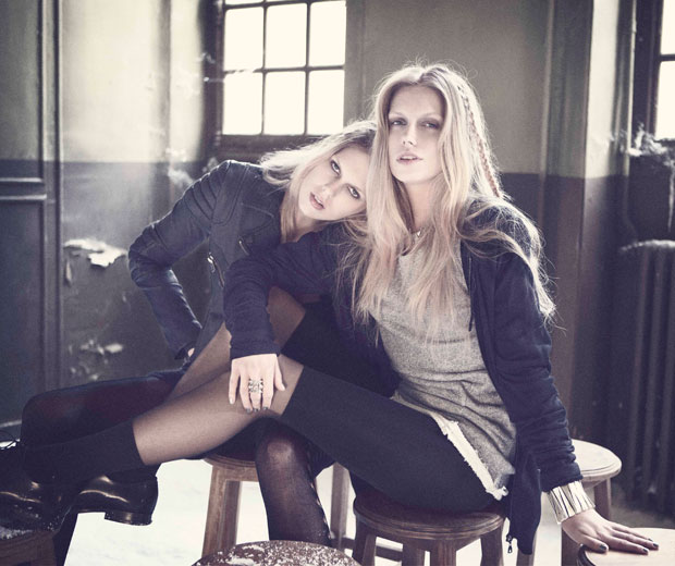 An AW11 campaign shot for French brand Eleven Paris featuring Theodora and Alexandra Richards