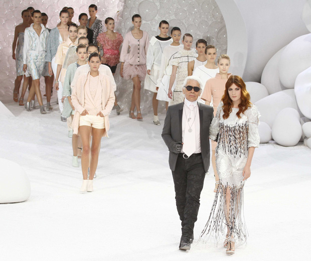 Check out Florence Welch on the catwalk at Chanel's SS12 show during Paris Fashion Week