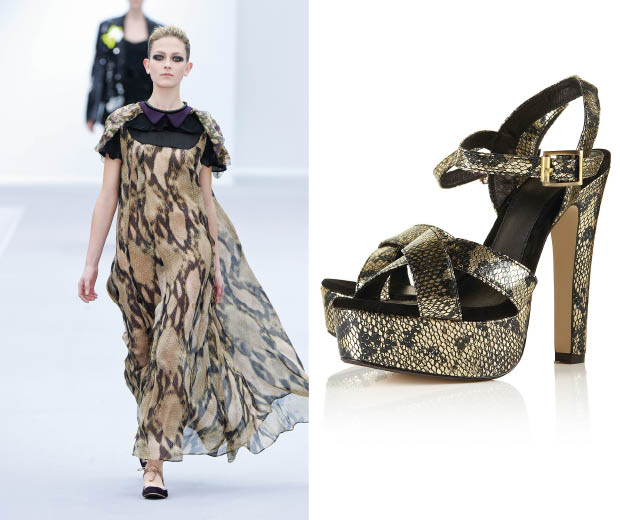 Hot new metallic snakeskin platforms by Topshop, £65