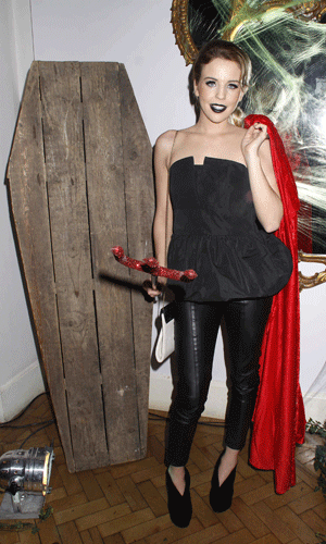 Lydia Bright dressed up for the Virgin Media Halloween Horror Quiz