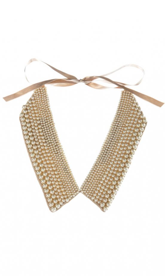 Miss Selfridge Cream Pearl Collar, £18