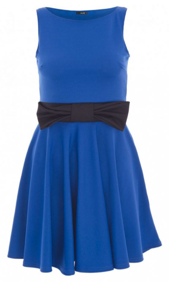 Quiz Royal Blue Skater Bow Marcella Dress, £29.99