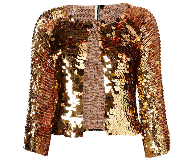 We're loving this party-ready jacket from Topshop – just look at those jumbo sequins!