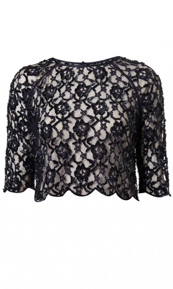 Topshop Lace Embellished Crop Top, £38
